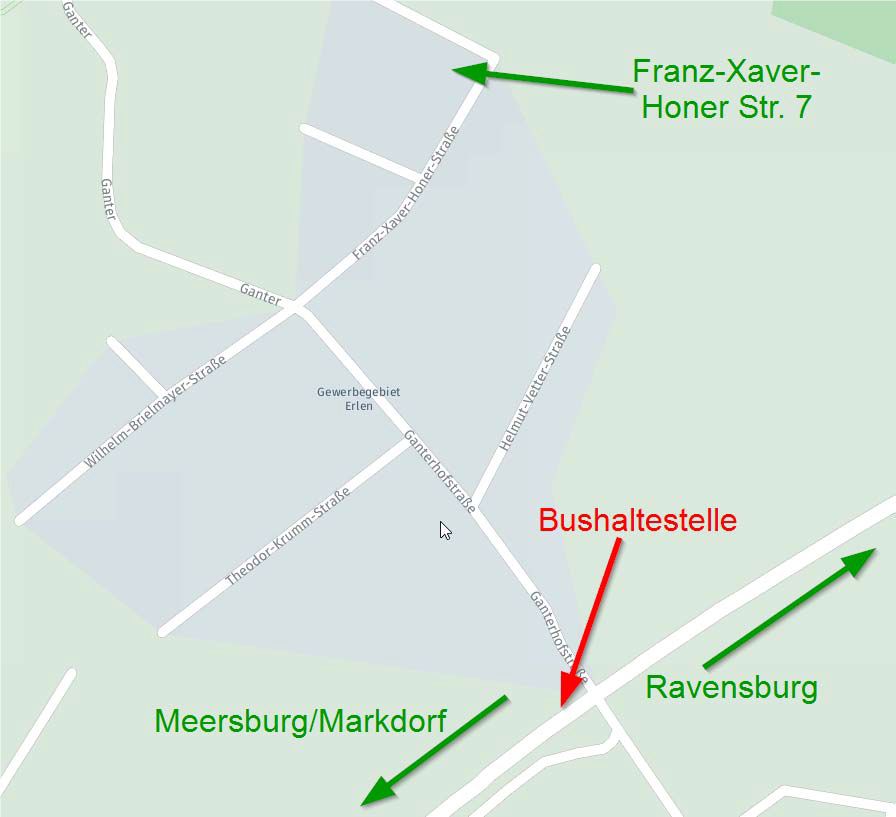 Anfahrt Ravensburg-Erlen